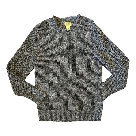 J. Crew‎ Roll Neck Sweater Heavy Waffle Knit Cotton Fisherman Men's Small Blue - Picture 1 of 7